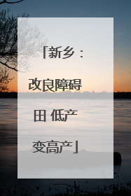 新乡：改良障碍田 低产变高产