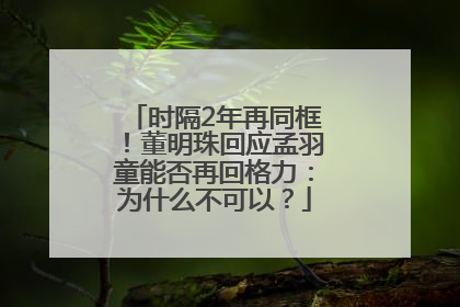 时隔2年再同框！董明珠回应孟羽童能否再回格力：为什么不可以？