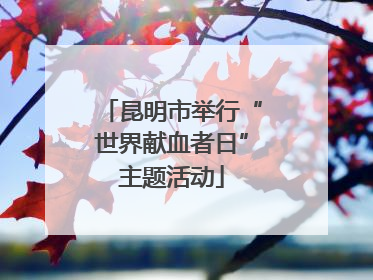 昆明市举行“世界献血者日”主题活动