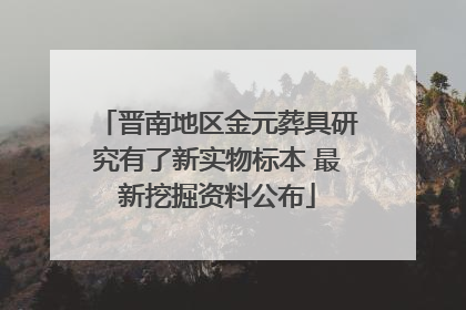 晋南地区金元葬具研究有了新实物标本 最新挖掘资料公布