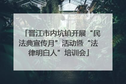晋江市内坑镇开展“民法典宣传月”活动暨“法律明白人”培训会