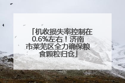 机收损失率控制在0.6%左右！济南市莱芜区全力确保粮食颗粒归仓