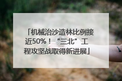 机械治沙造林比例接近50%！“三北”工程攻坚战取得新进展