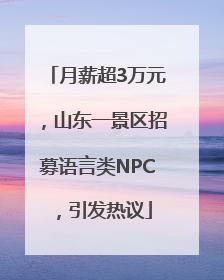 月薪超3万元，山东一景区招募语言类NPC，引发热议