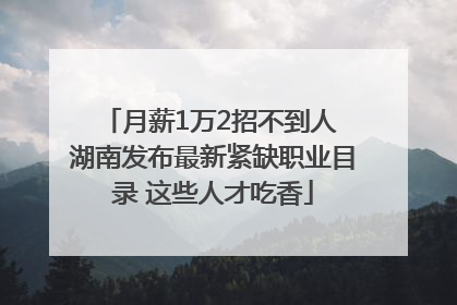 月薪1万2招不到人 湖南发布最新紧缺职业目录 这些人才吃香