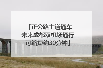 正公路主道通车 未来成都双机场通行可缩短约30分钟