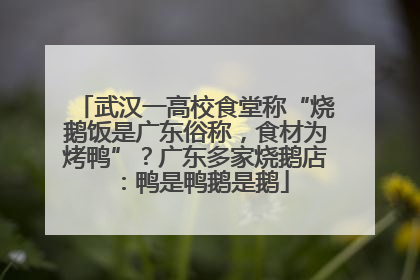 武汉一高校食堂称“烧鹅饭是广东俗称，食材为烤鸭”？广东多家烧鹅店：鸭是鸭鹅是鹅