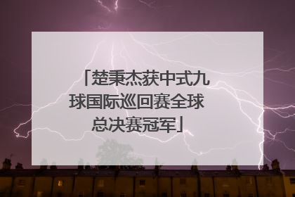 楚秉杰获中式九球国际巡回赛全球总决赛冠军