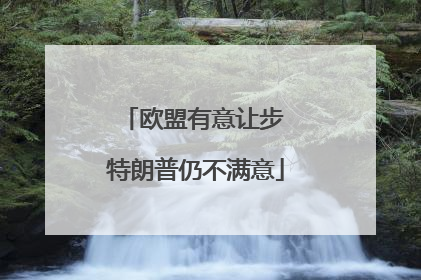 欧盟有意让步 特朗普仍不满意