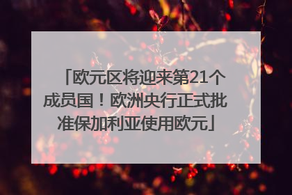 欧元区将迎来第21个成员国！欧洲央行正式批准保加利亚使用欧元