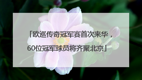 欧巡传奇冠军赛首次来华，60位冠军球员将齐聚北京