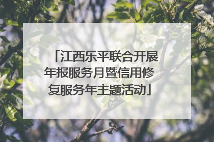 江西乐平联合开展年报服务月暨信用修复服务年主题活动