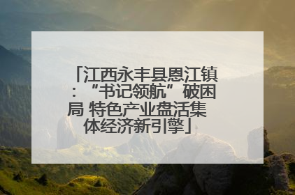 江西永丰县恩江镇：“书记领航”破困局 特色产业盘活集体经济新引擎