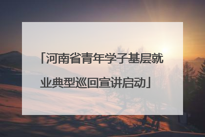 河南省青年学子基层就业典型巡回宣讲启动