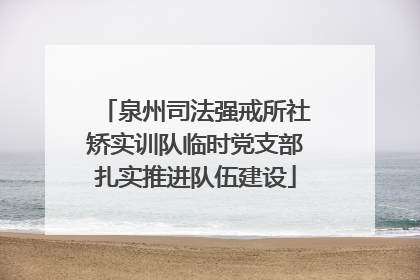 泉州司法强戒所社矫实训队临时党支部扎实推进队伍建设