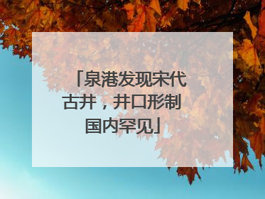 泉港发现宋代古井，井口形制国内罕见