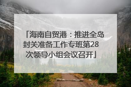 海南自贸港：推进全岛封关准备工作专班第28次领导小组会议召开