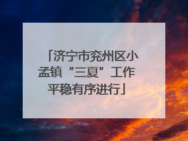 济宁市兖州区小孟镇“三夏”工作平稳有序进行