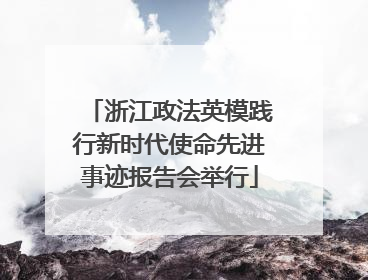 浙江政法英模践行新时代使命先进事迹报告会举行