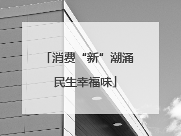 消费“新”潮涌 民生幸福味