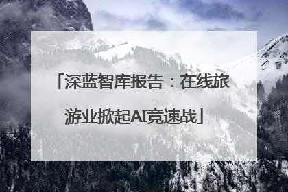 深蓝智库报告：在线旅游业掀起AI竞速战