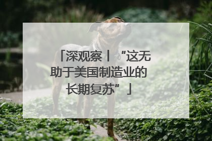 深观察丨“这无助于美国制造业的长期复苏”