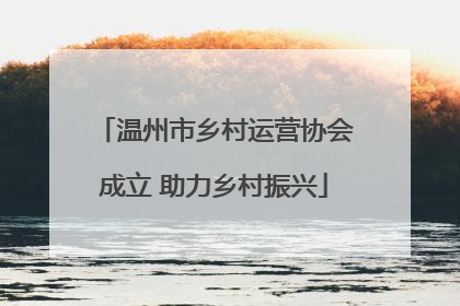 温州市乡村运营协会成立 助力乡村振兴