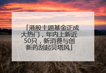 港股主题基金正成大热门，年内上新近50只，新消费与创新药刮起贝塔风