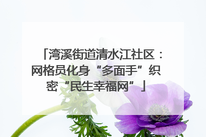 湾溪街道清水江社区：网格员化身“多面手”织密“民生幸福网”
