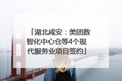 湖北咸安：美团数智化中心仓等4个现代服务业项目签约