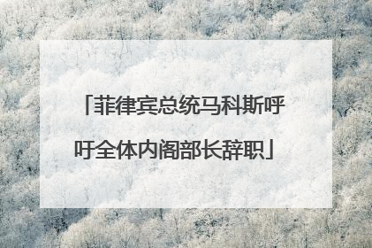 菲律宾总统马科斯呼吁全体内阁部长辞职