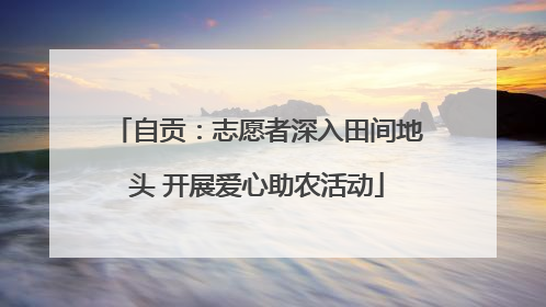 自贡：志愿者深入田间地头 开展爱心助农活动