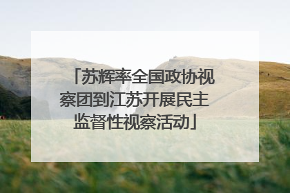 苏辉率全国政协视察团到江苏开展民主监督性视察活动