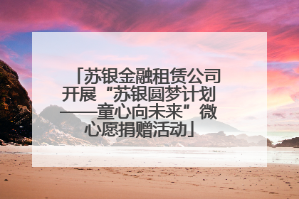 苏银金融租赁公司开展“苏银圆梦计划——童心向未来”微心愿捐赠活动