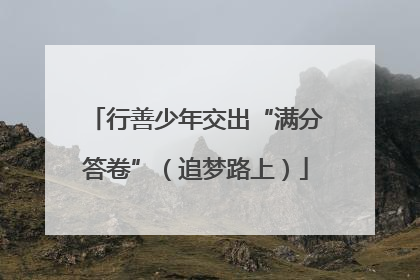 行善少年交出“满分答卷”（追梦路上）