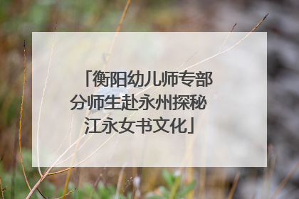 衡阳幼儿师专部分师生赴永州探秘江永女书文化