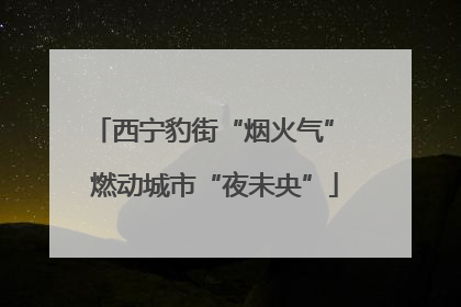 西宁豹街“烟火气” 燃动城市“夜未央”