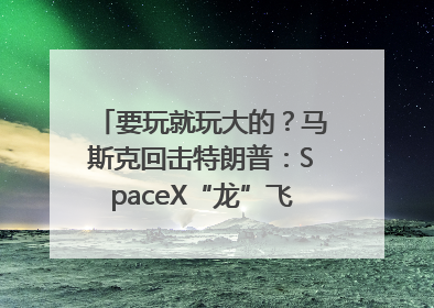 要玩就玩大的？马斯克回击特朗普：SpaceX“龙”飞船将立即退役！