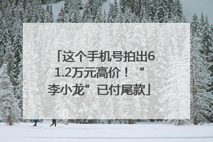 这个手机号拍出61.2万元高价！“李小龙”已付尾款