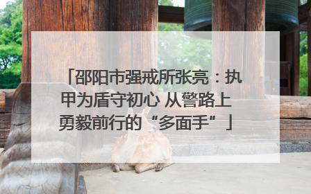邵阳市强戒所张亮：执甲为盾守初心 从警路上勇毅前行的“多面手”