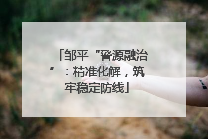邹平“警源融治”：精准化解，筑牢稳定防线