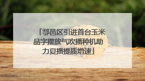 鄠邑区引进首台玉米品字摆放气吹播种机助力夏播提质增速