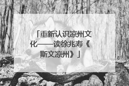 重新认识凉州文化——读徐兆寿《斯文凉州》