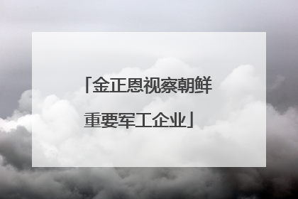 金正恩视察朝鲜重要军工企业