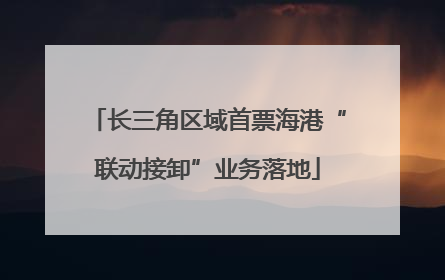 长三角区域首票海港“联动接卸”业务落地