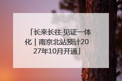 长来长往·见证一体化｜南京北站预计2027年10月开通