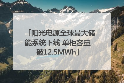 阳光电源全球最大储能系统下线 单柜容量破12.5MWh