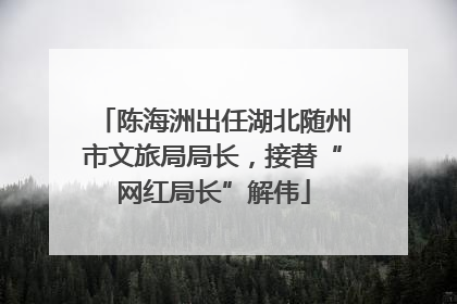 陈海洲出任湖北随州市文旅局局长，接替“网红局长”解伟