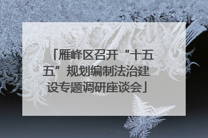 雁峰区召开“十五五”规划编制法治建设专题调研座谈会