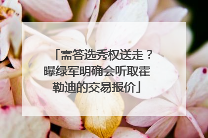 需答选秀权送走？曝绿军明确会听取霍勒迪的交易报价